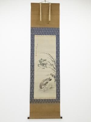 丙辰（1796年）　増山雪斎筆　花鳥図　肉筆絹本掛軸（余延年旧蔵）
